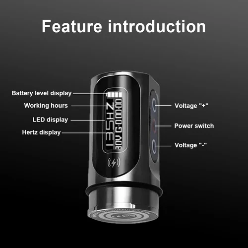 Imagen 2 del producto YILONG MAX máquina de tatuaje cartucho pluma 2400mAh baterías Motor Sin Núcleo batería de litio pluma máquina para tatuadores Kit corporal