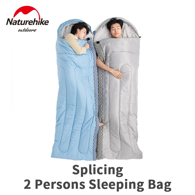 Naturehike Outdoor Portable Splicing Envelope Sleeping Bag Comfortable Breathable Camp Travel Ultralight With Hat Sleeping Bag