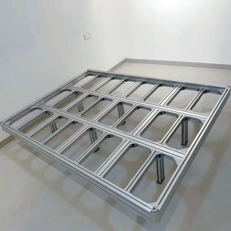 Master bedroom double bed simple no bedside aluminum profile frame aluminum tatami row skeleton suspended bed
