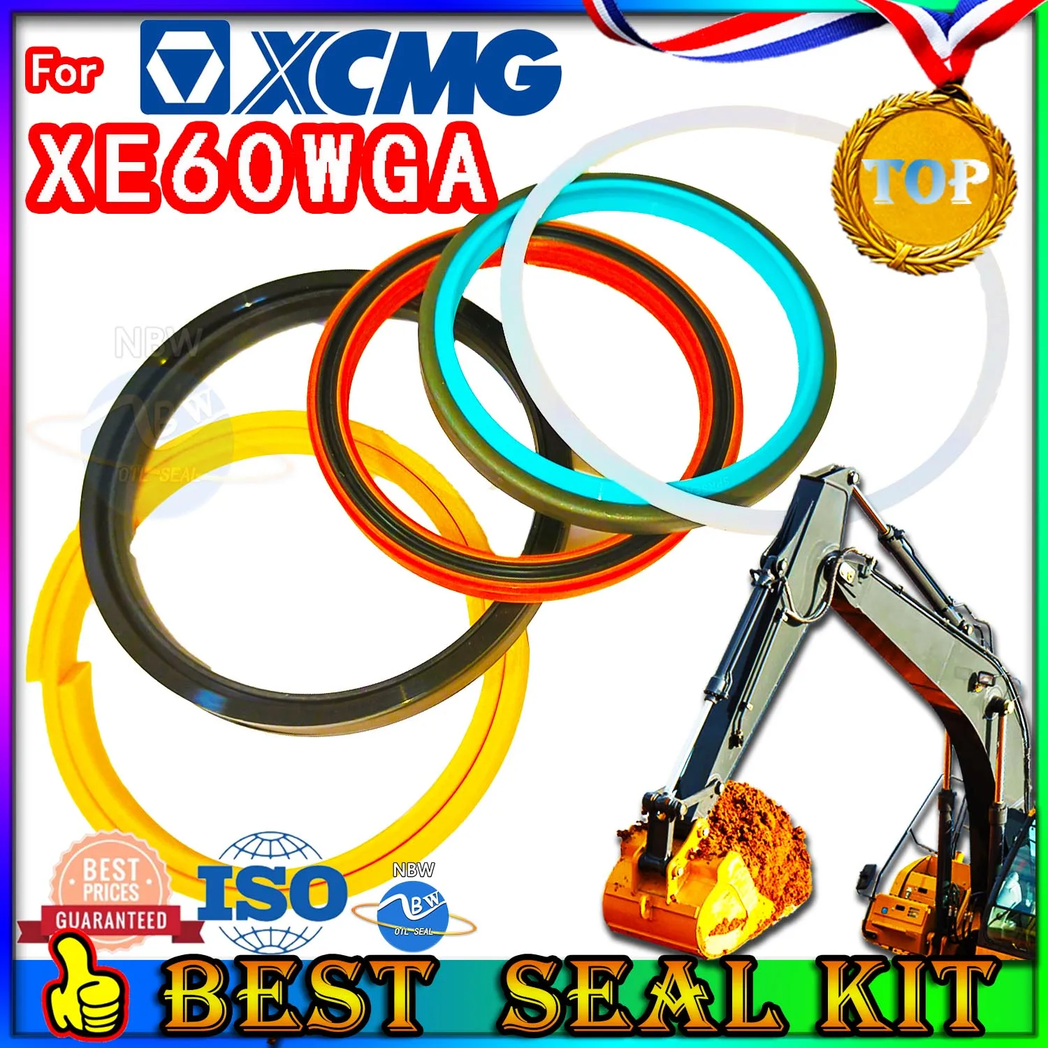 

For XCMG XE60WGA Oil Seal Repair Kit Boom Arm Bucket Excavator Hydraulic Cylinder Regulator Injector Foot PPC Loader STICK type