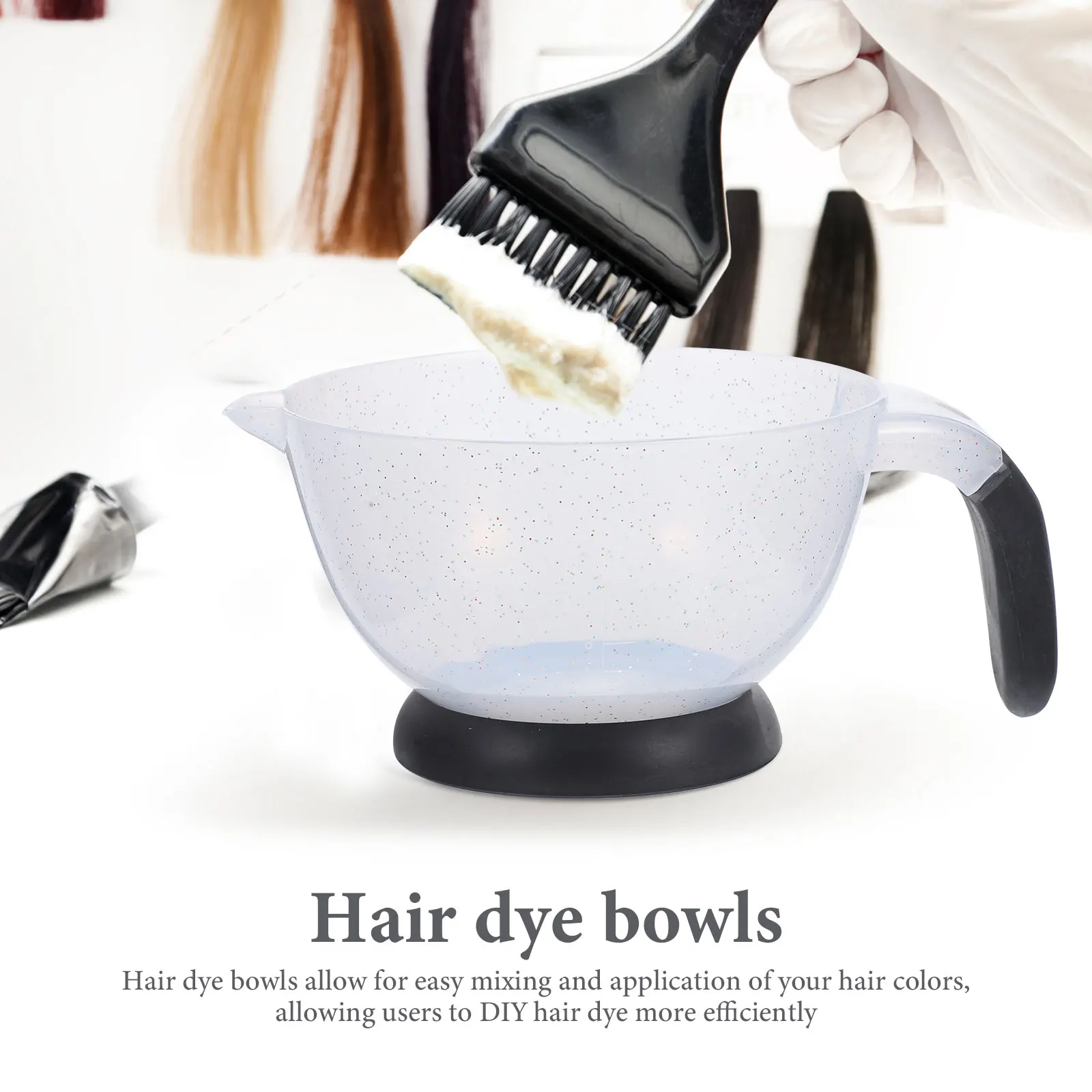 

2pcs Hair Mixing Large Handle Reusable Color Bowls For Hair Stylist Plastic Color Bowls Salon Stylist Tools Accessories