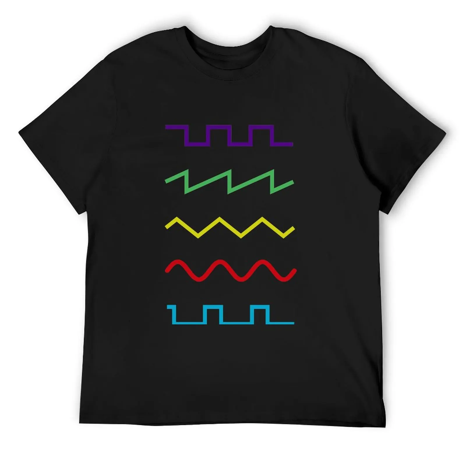 Waveforms sound design colors - Music engineering T-Shirt for a boy Aesthetic clothing t shirts men