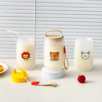 WORTHBUY 400Ml Cute Plastic Water Cup Tumbler With Lid&Rope Travel Sport Portable Sealed Drinking Bottle For Student Drinkware