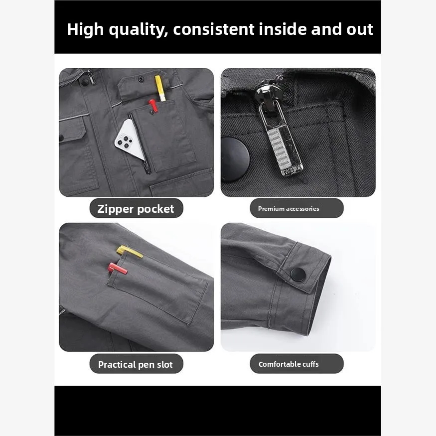 Men's Workwear Cotton Suit Anti-Scald Wear Resistant Blue Work Clothes Spring Autumn  Welding Special orms