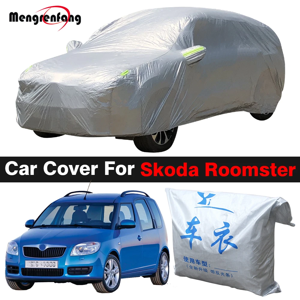 Full Car Cover For Skoda Roomster Praktik Anti-UV Rain Snow Dust Prevent Windproof MPV Cover All Season Suitable