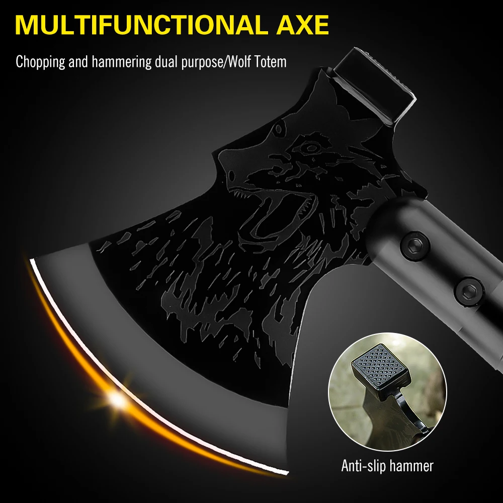 Draagbare Multifunctionele Survival Axe Opvouwbare Outdoor Tactische Militaire Bijl Multi-Tool Kit Voor Camping Toeristisch Brandhout Hakken