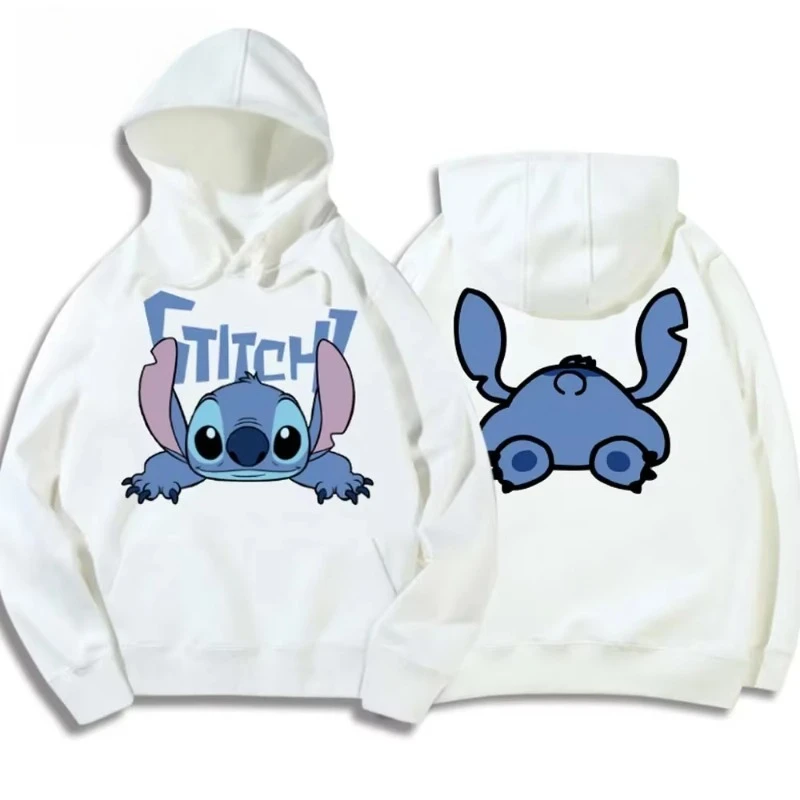 

MINISO 2025 Disney Chic Fashion Stitched Little Monster Letter Cartoon Hoodie Pullover Unisex Women's Sweatshirt Cute Couple Top
