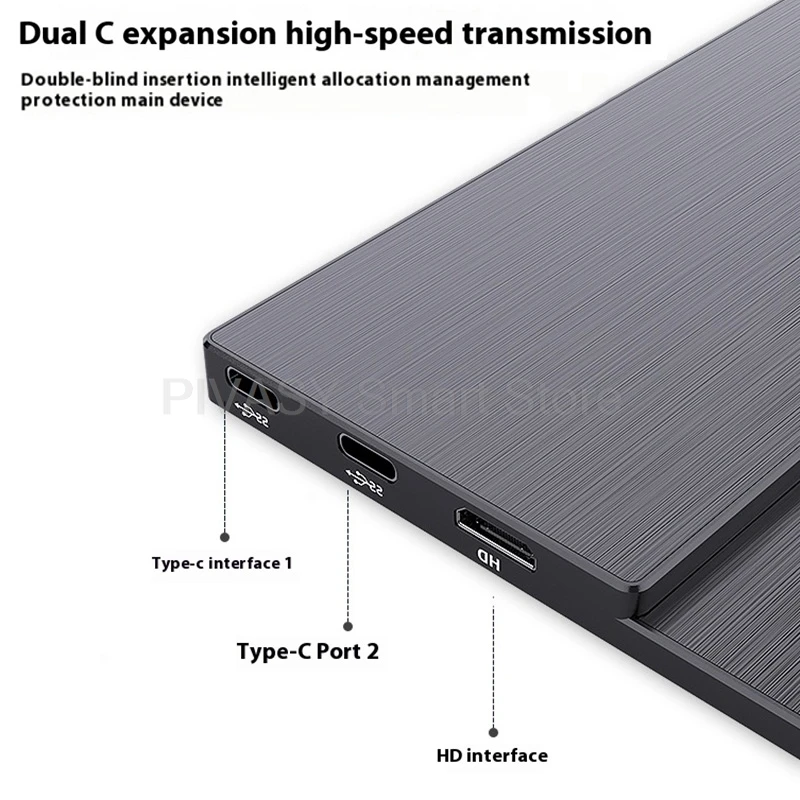 شاشة خارجية محمولة 14 بوصة 2K HD للتبديل الهاتف المحمول والكمبيوتر توسيع العرض الثانوي 100% sRGB لون Gamut 15:10