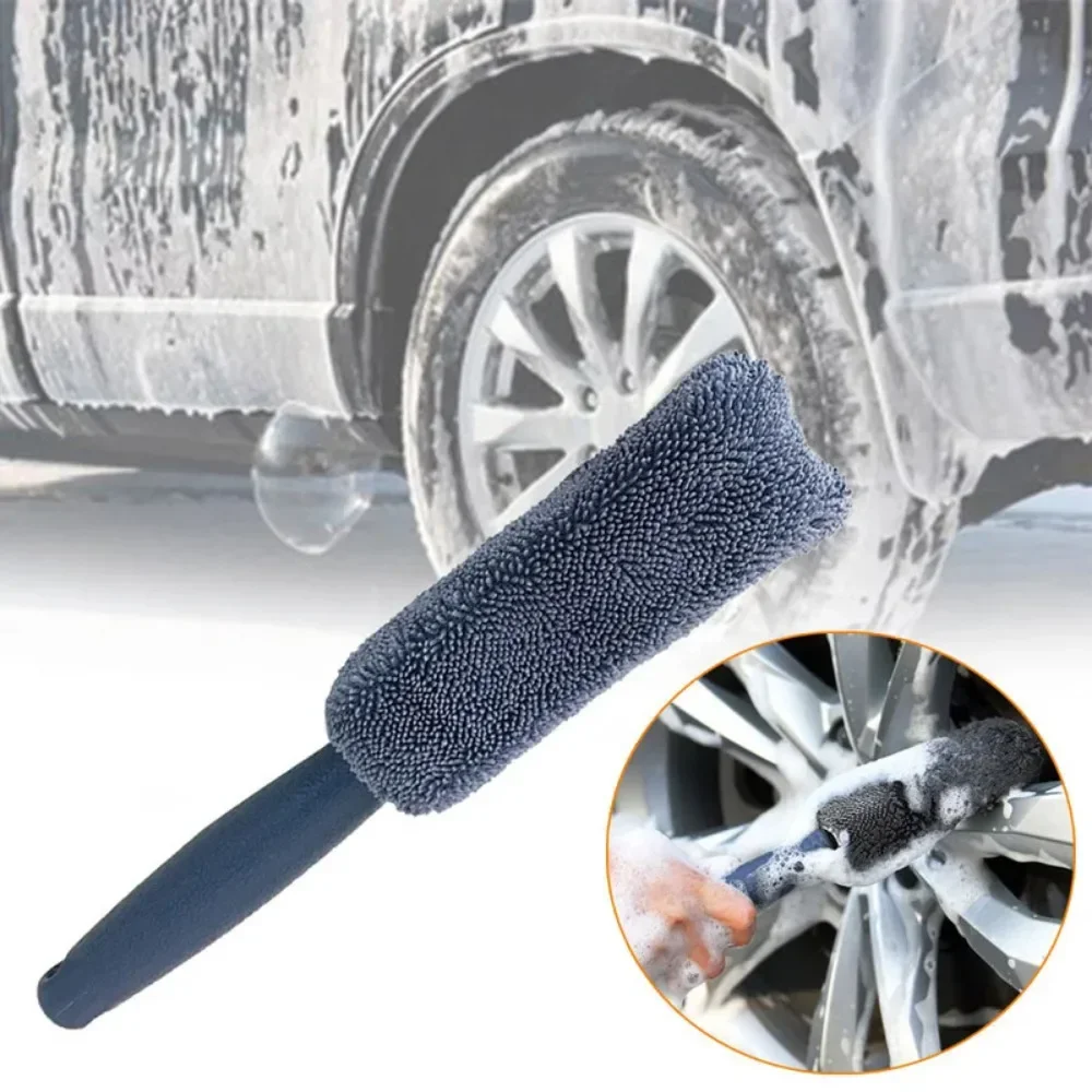 

Car Wheel Rim Dust Remover Brush Detailing Scrubber Motorcycle Tire Wash Long Handled Brush Microfiber Car Cleaning Tools Parts