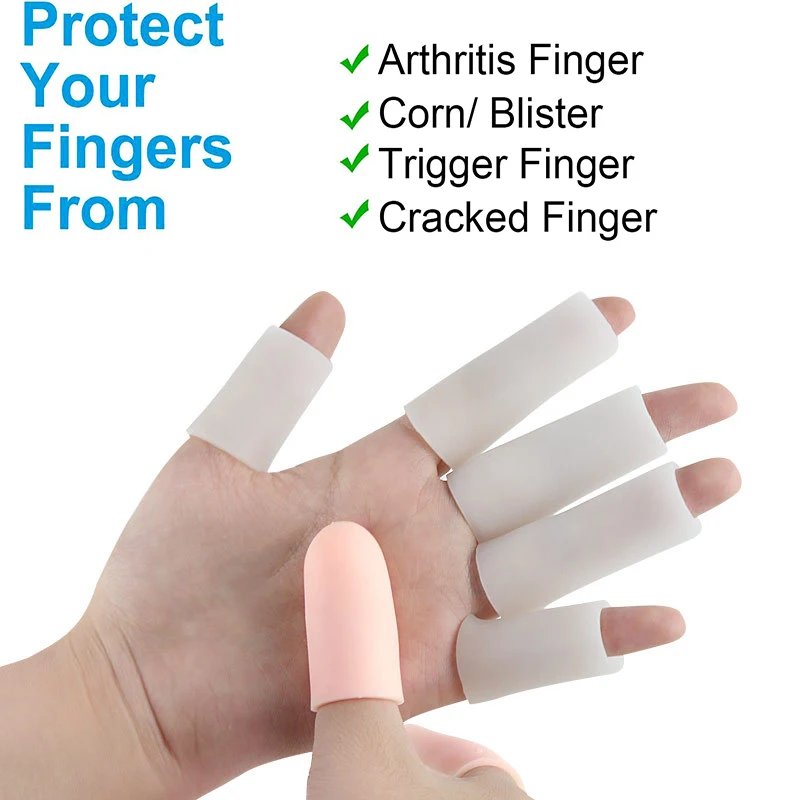 Pexmen 5Pcs/Bag Finger Cots Protectors Waterproof Finger Gloves Brace Sleeves for Hands Cracking Eczema Blister and Corns