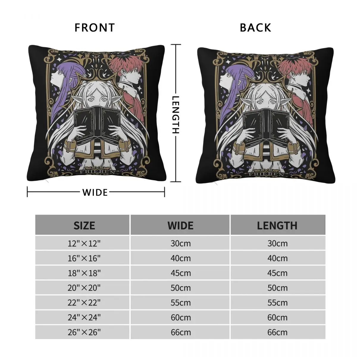 Frieren Beyond Journey's End Square Pillowcase Polyester Linen Velvet Printed Decorative Throw Pillow Case Sofa Cushion Cover