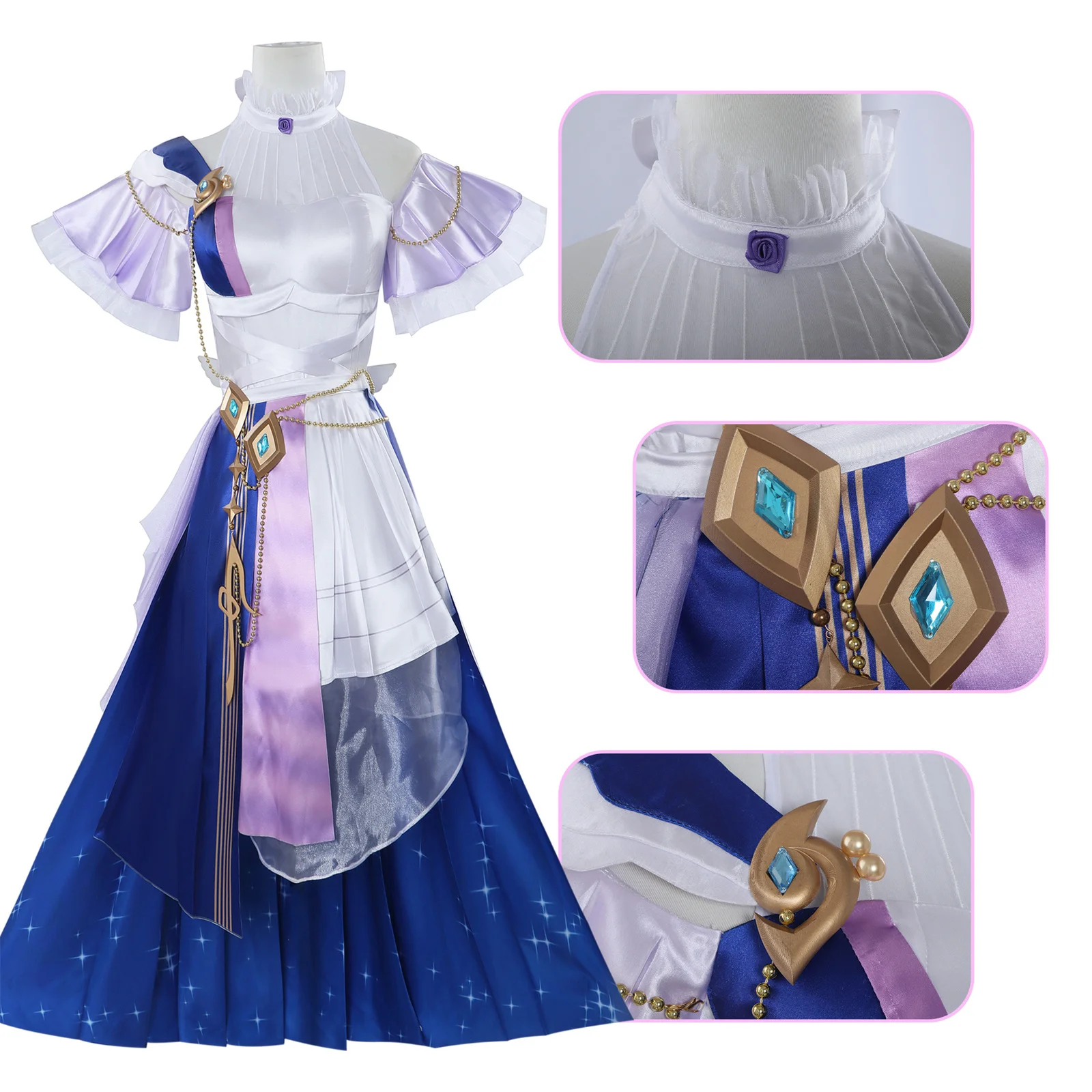 Elysia Cosplay Costume Full Set para Mulheres, Halloween, Carnaval, Natal, Trajes de Festa, Meninas