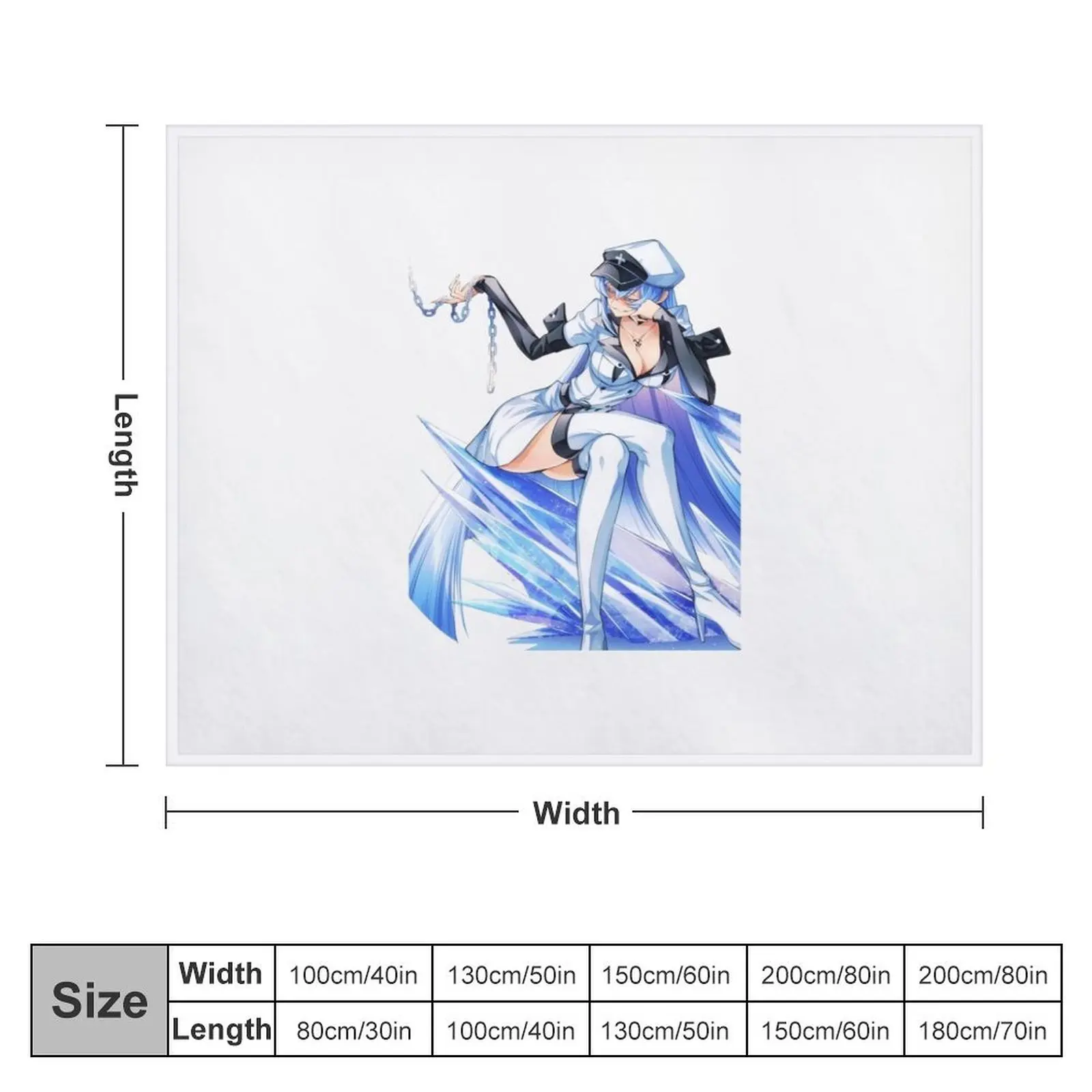 Esdeath manga Waifu : Akame ga Kill Throw Blanket Luxury Brand Soft Plaid Thins Blankets