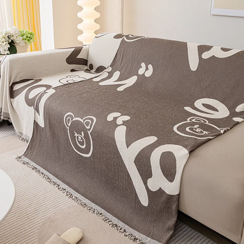 Дивандеки Modern Simple Sofa Cover Cloth Double-sided Couch Cover Blanket Chenille Sofa Towel Anti-cat Scratching Sofa Slipcover