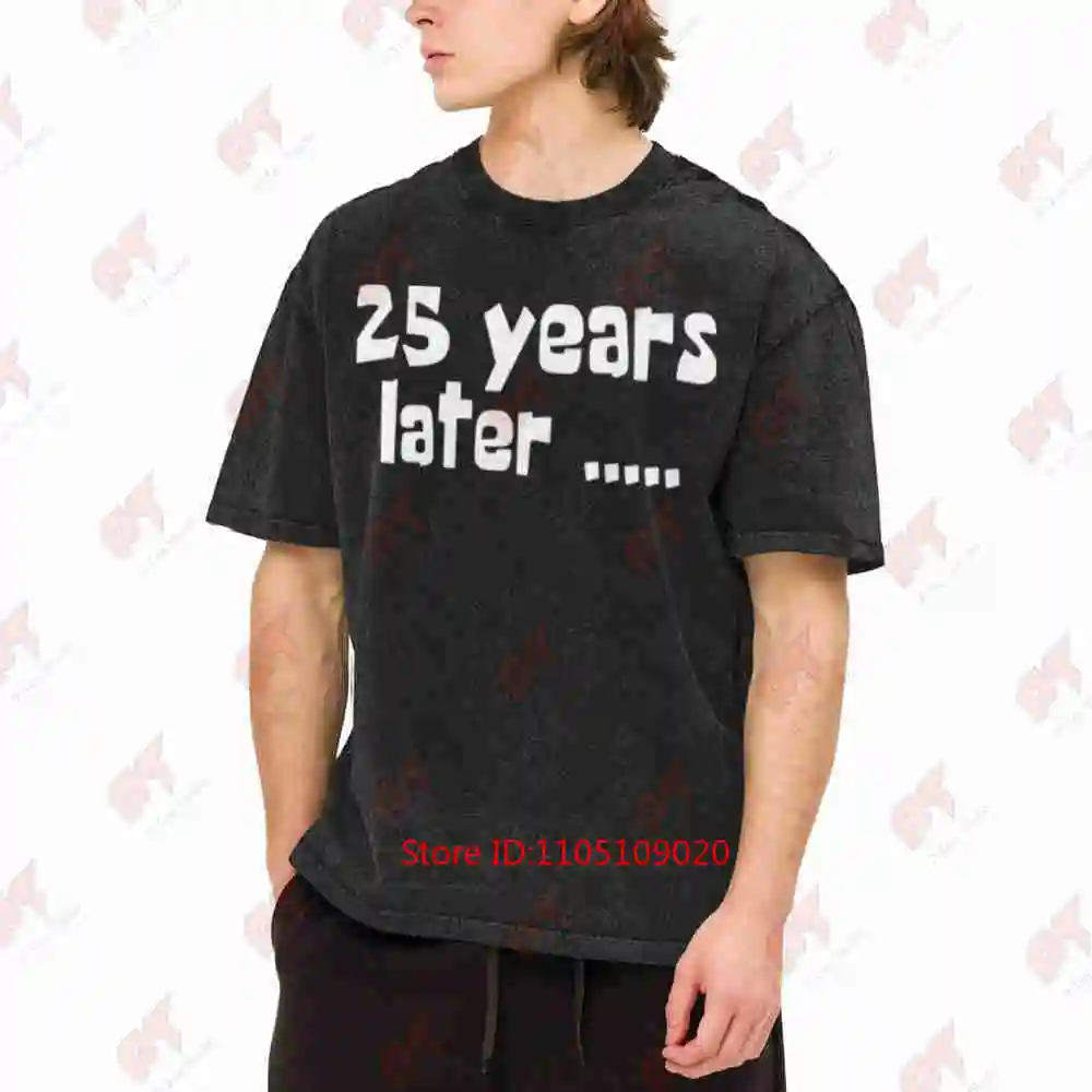 25th Birthday Millennial Born In 2001 Cartoon Vintage Washed Tee Pure Cotton T-Shirt
