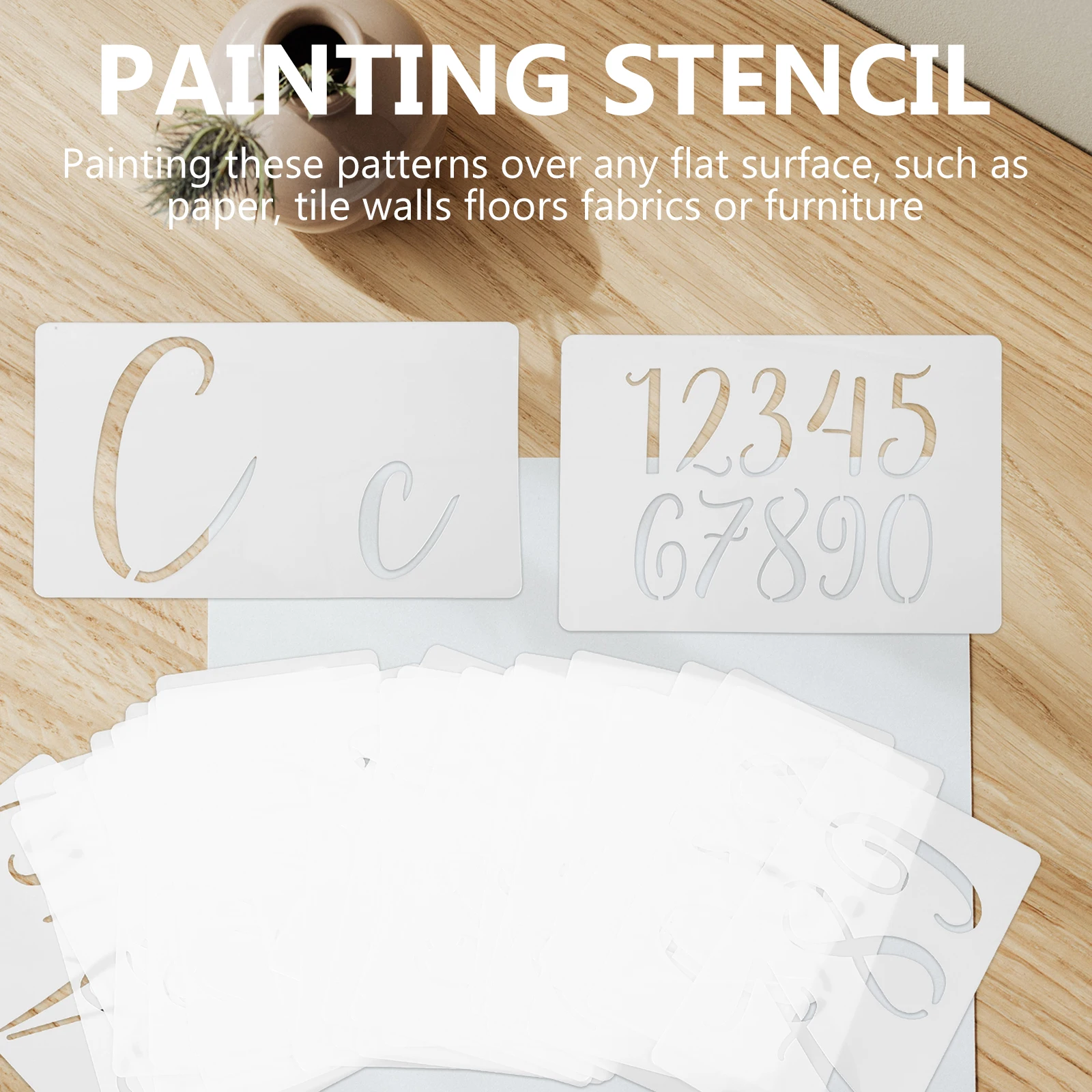 

English Alphabet Painting Template Stencils Reusable Washable Plastic DIY Wall Art Craft Supplies H made Sewing Kits