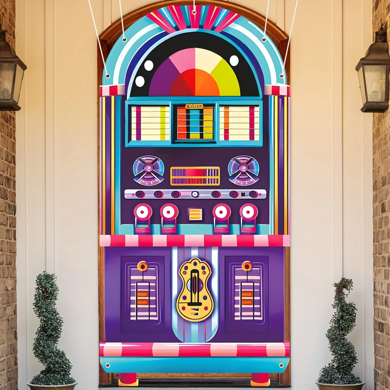 

Дверная крышка 50-х годов, украшение для вечеринки, дверной баннер, фон в стиле рок-н-ролл, день рождения, праздники, подвесной баннер для тематической музыки 1950-х годов