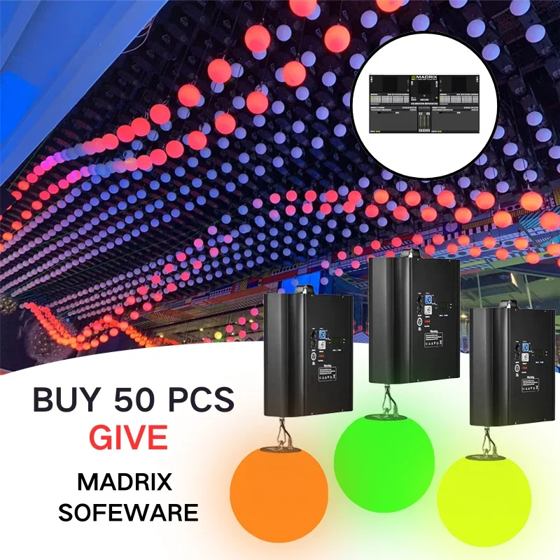 color changing light hanging lifting DMX LED kinetic ball pendant led  lifting light ball dmx winch led disco ball