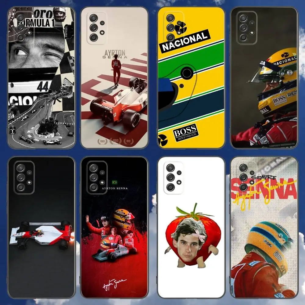 

Racing Driver A-Ayrton S-Senna Phone Case For Samsung Galaxy A 91,80,73,72,71,53,52,51,22,5G Shockproof Soft Black Cover