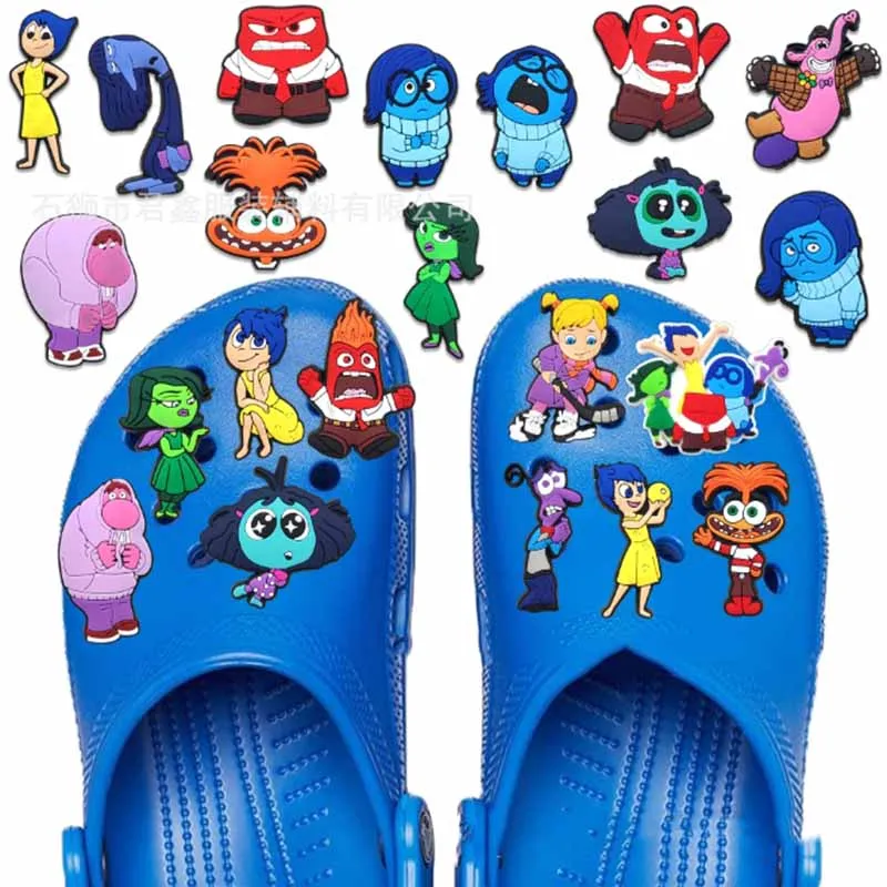 Funny MINISO Disney Inside Out Shoe Charms For Clogs Sandals Sadness Shoe Accessories DIY Sandals Party Favor Gift Idea