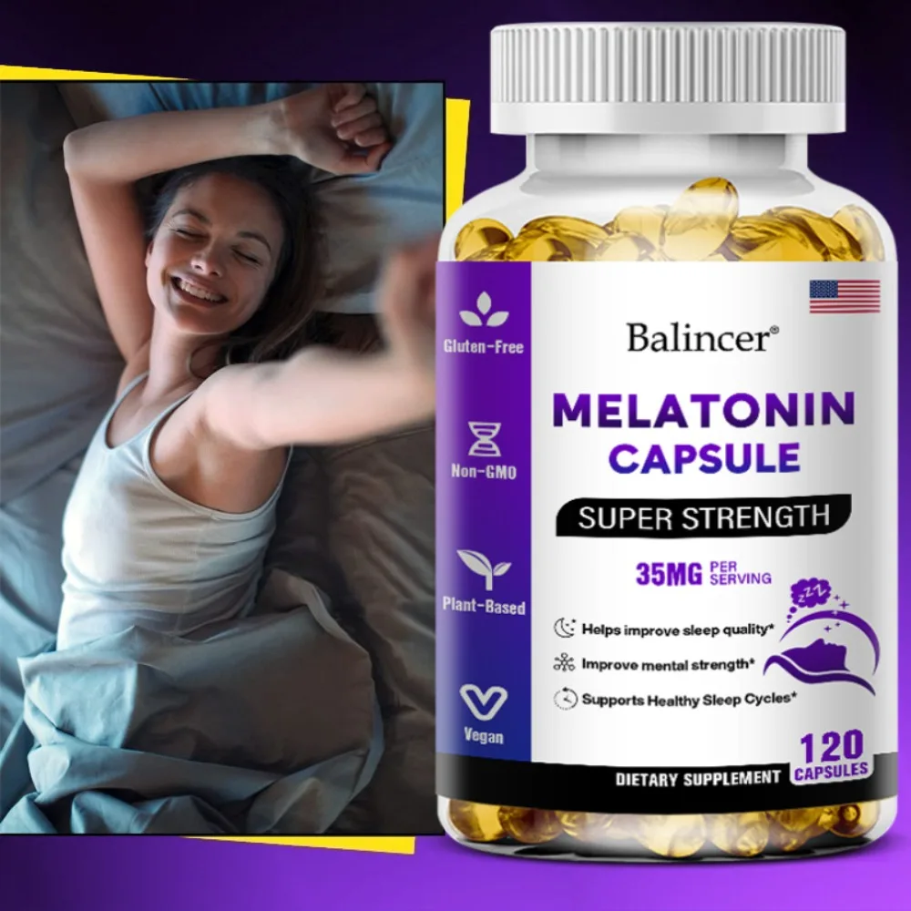 Melatonin Capsules - Sleep Dietary Supplement, To Promote Sleep Quality, Help Deep Sleep
