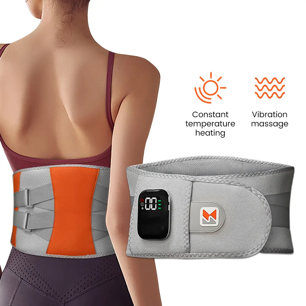 Waist Massager, Electric Lumbar Heating Belt, Multi-gear Adjustment, Portable Heat Back Massage Waist Brace, Waist Support Belt