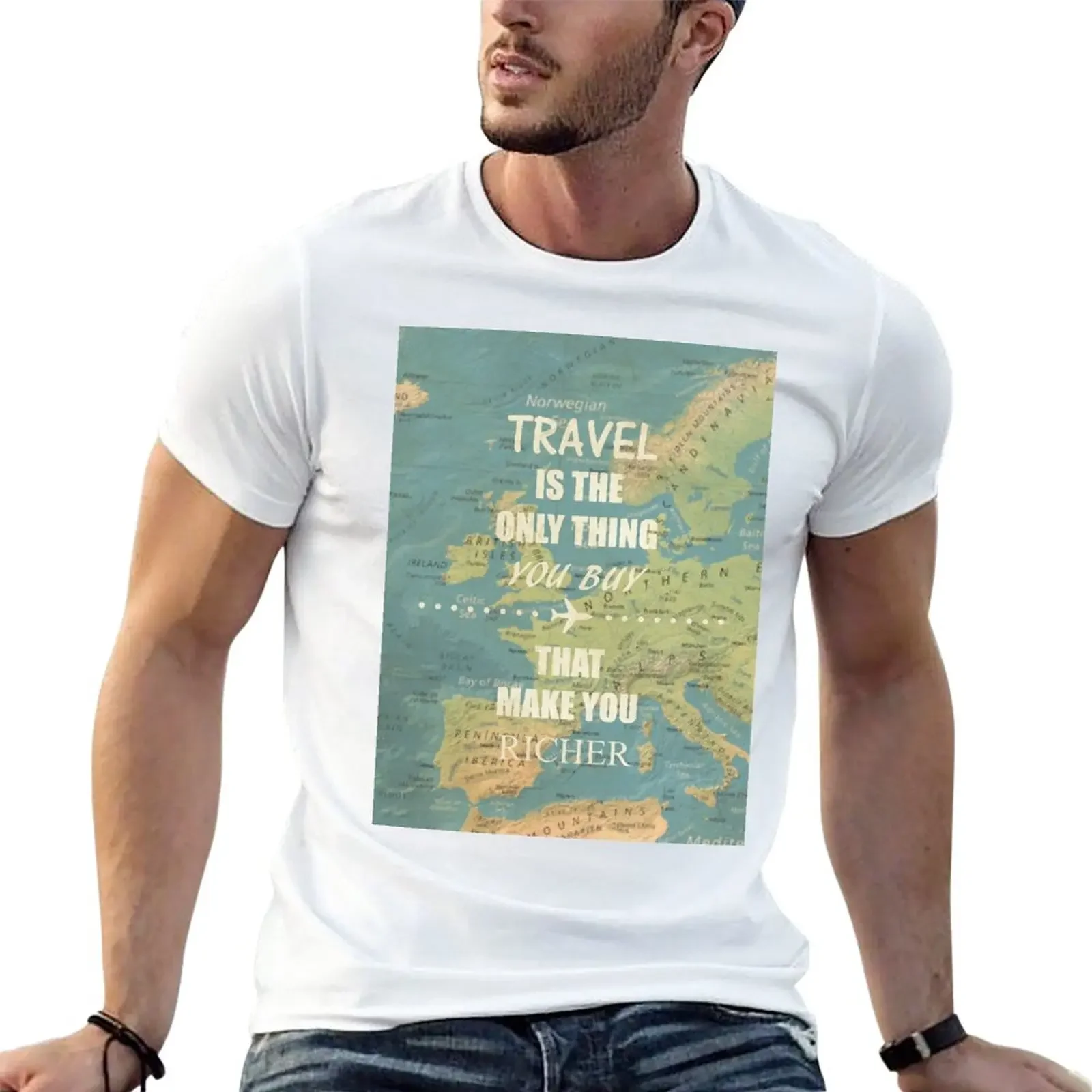 New Travel is the only thing you buy that make you richer T-Shirt cute tops black t shirt T-shirt for a boy mens tall t shirts