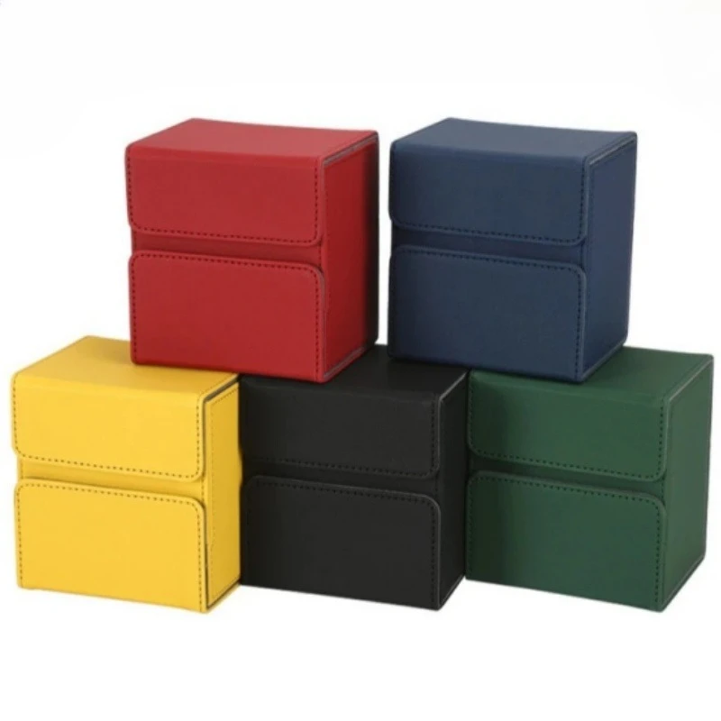

Card Deck Box with Dice Tray Deck Case Holds 100+ Cards Trading Card Storage Box for MTG TCG PTCG Sports Card with 2 Dividers
