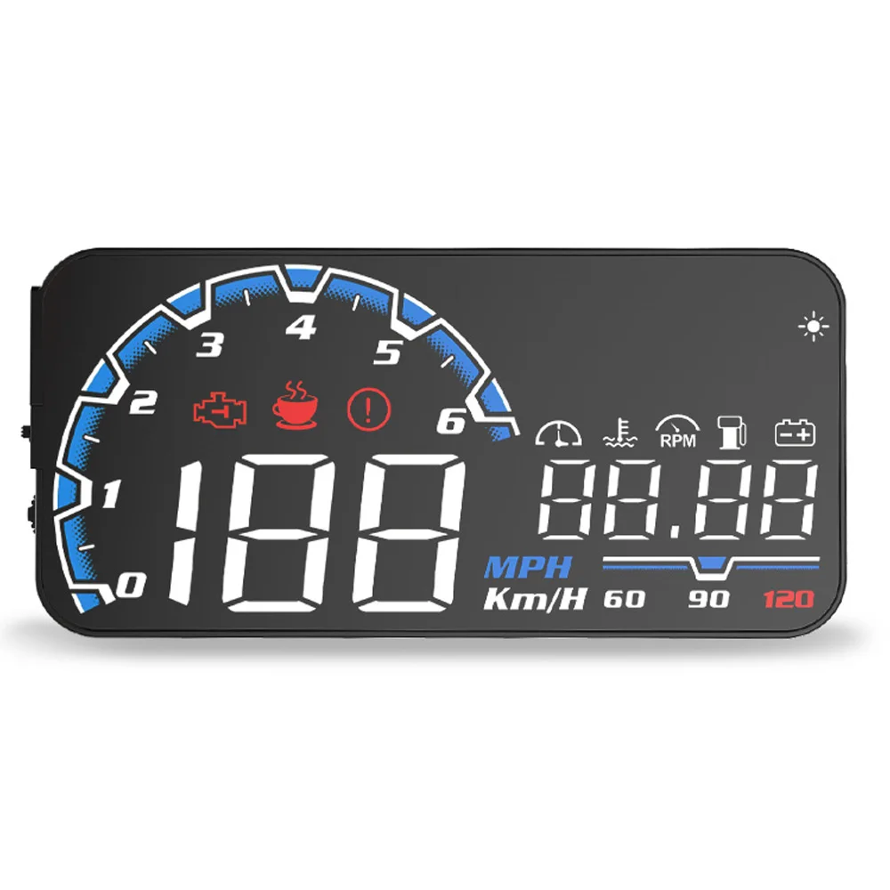 Car Speedometer Digital Display Car Speed Voltage Oil Consumption Water Temperature Total Driving Time Meter Car HeadUp Display