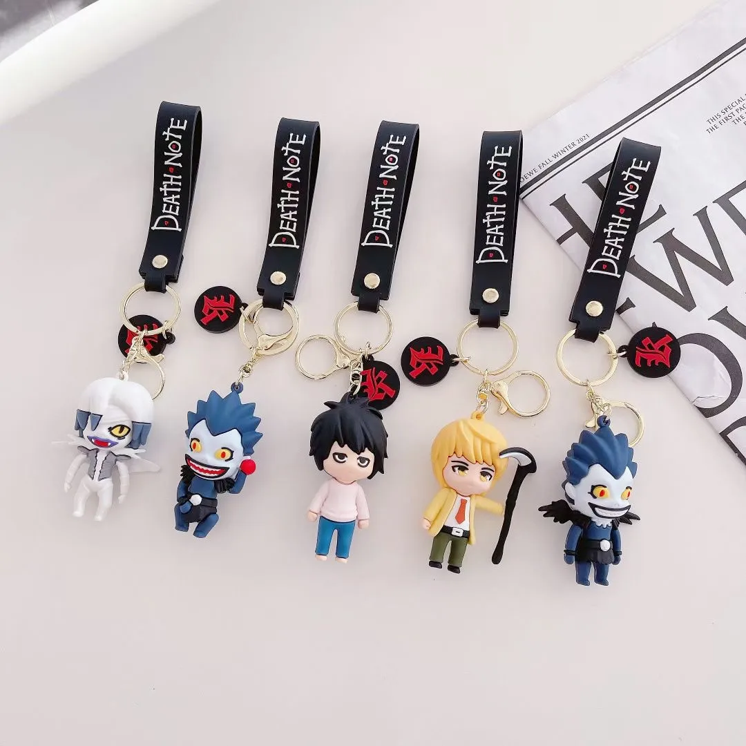 Porte-clés figurine mignonne Death Note, personnages de dessins animés, décoration de sac à dos, produits Kawaii, breloques créatives pour sacs, cadeaux