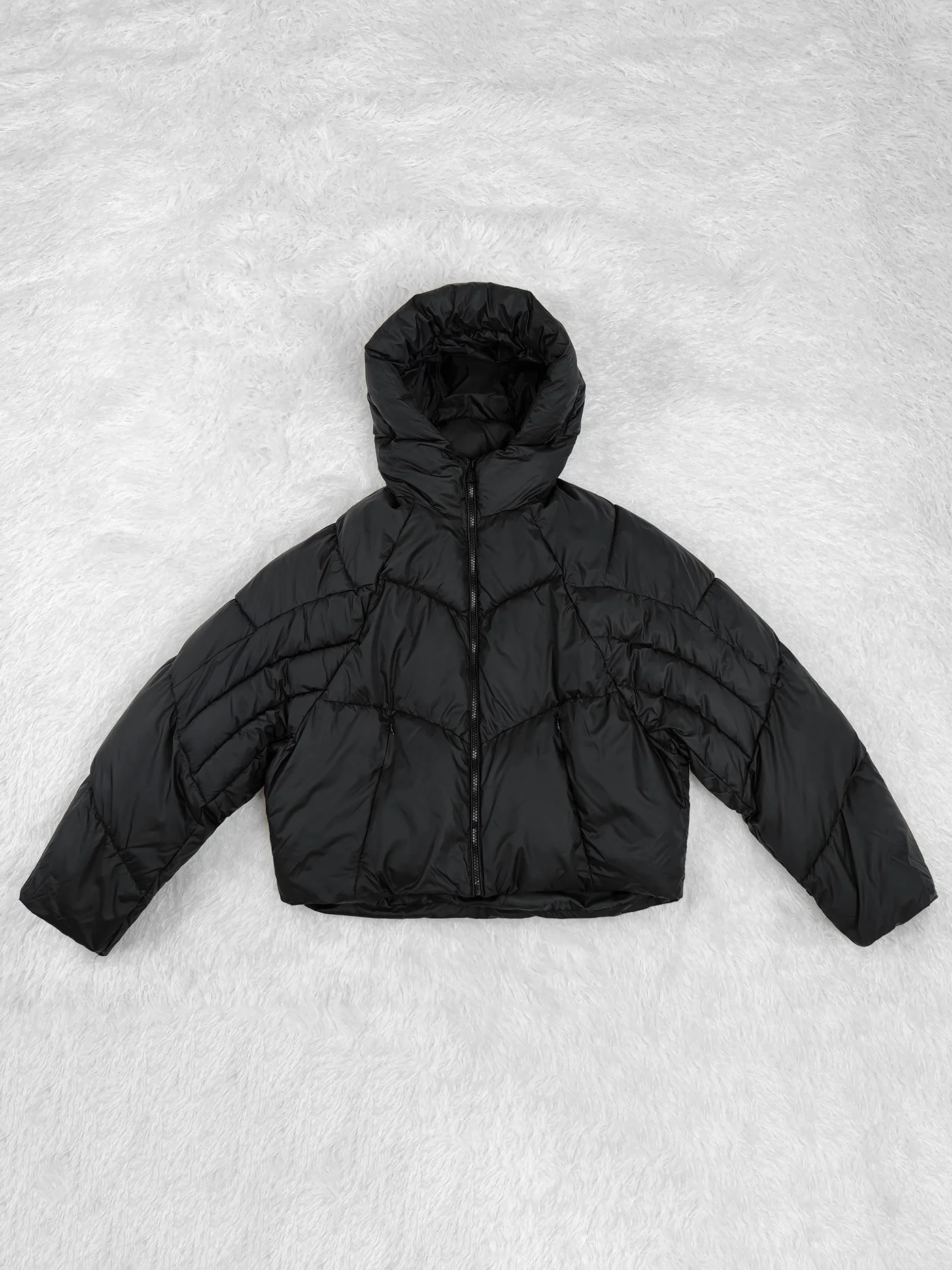 

Women's Autumn/Winter Casual Hooded Quilted Coat Plain Long Sleeve Zipper Thick Jacket Streetwear