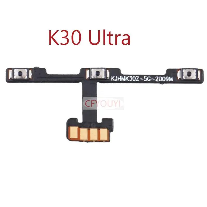 New Power ON OFF Buttons and Volume Button Up Down Flex Cable For Xiaomi Redmi K30 / Redmi K30 Ultra M2006J10C