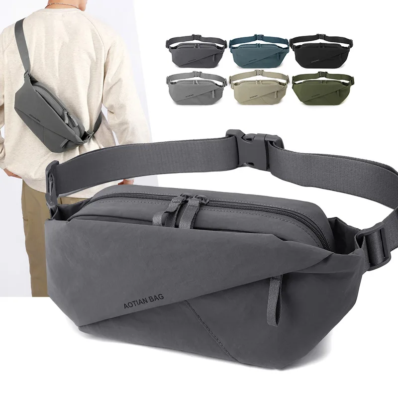 

Oxford fabric durable men's large capacity single-shoulder bag, lightweight and water-resistant cross-body backpack