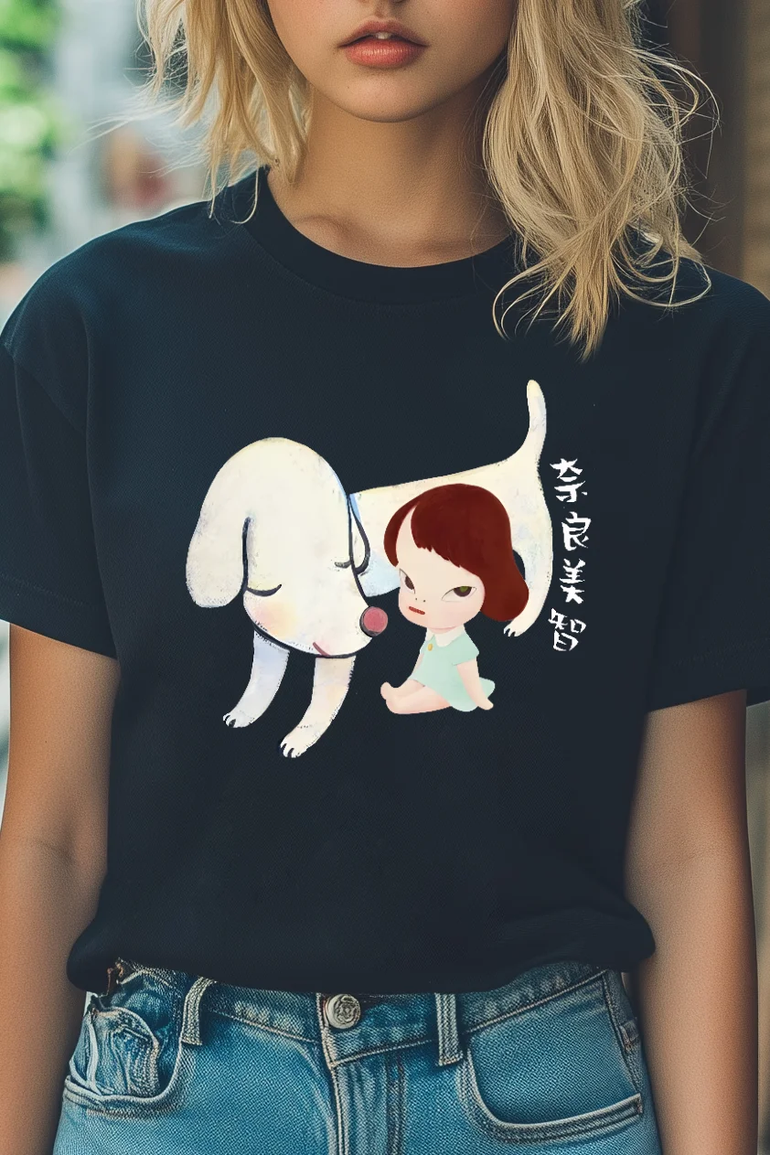 

Футболка Yoshitomo Nara в японском стиле, хит продаж, унисекс, высокое качество, дышащая, Y2k, с короткими рукавами, классическая, удобная