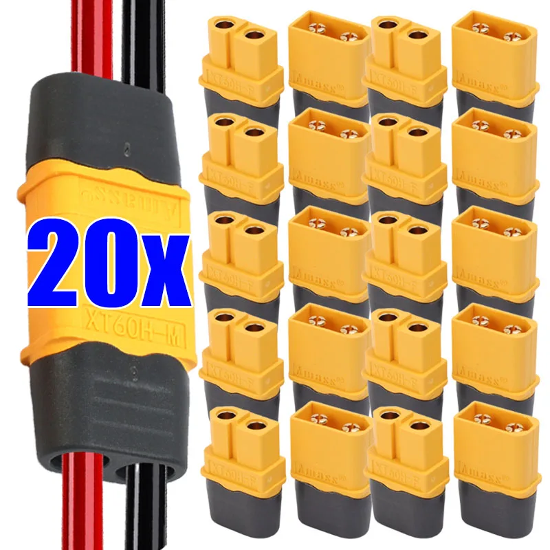 

XT60H Gold-Plated Connector Plug 30A/60A 500V DC Male/Female Connector for RC Models Electric Vehicles & High Power Applications