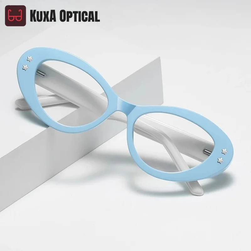

KUXA новые простые модные женские очки для чтения с бабочкой и индивидуальным дизайном, с защитой от синего света, настраиваемые по рецепту LS025