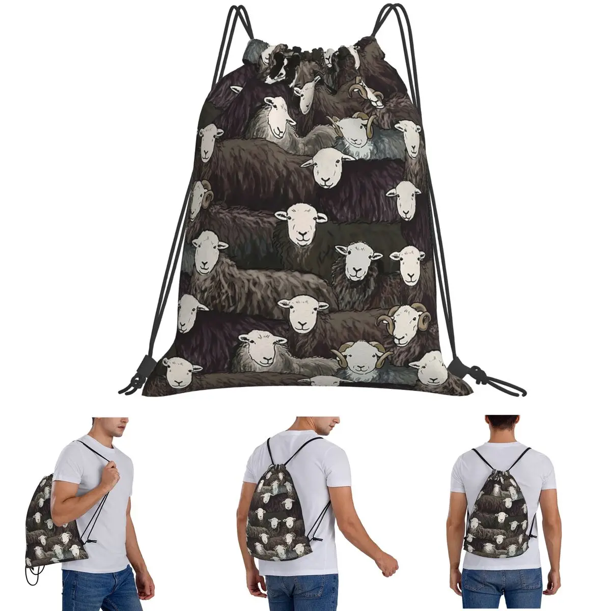 Рюкзаки Herdwicks, повседневные сумки на шнурке, спортивные сумки, сумки для книг для мужчин и женщин, школьные сумки
