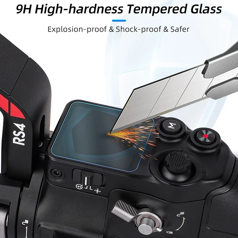 2pcs 9H Tempered Glass Film for DJI RS 4/4 PRO/RS3/3PRO Touch Screen Cover Protector Handheld Gimbal Ronin Stabilizers Films