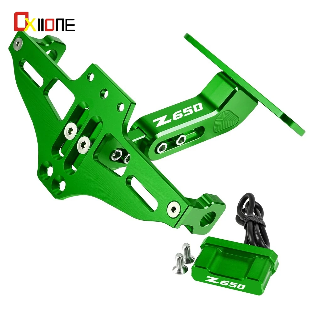

For KAWASAKI Z650 Performance Ninja 650 Urban Tourer Z650RS Moto Fender Eliminator Adjustable License Plate Holder Bracket LED