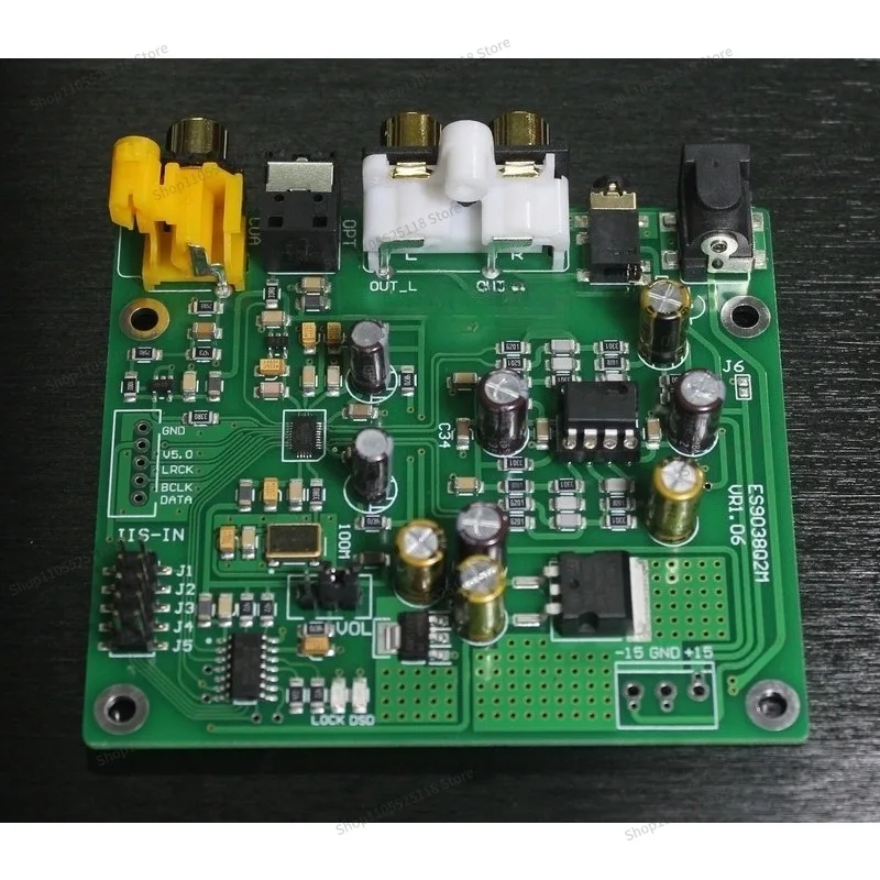 For ES9038 Q2M DAC DSD Decoder Board, Supports IIS DSD 384KHz Coaxial Fiber DOP