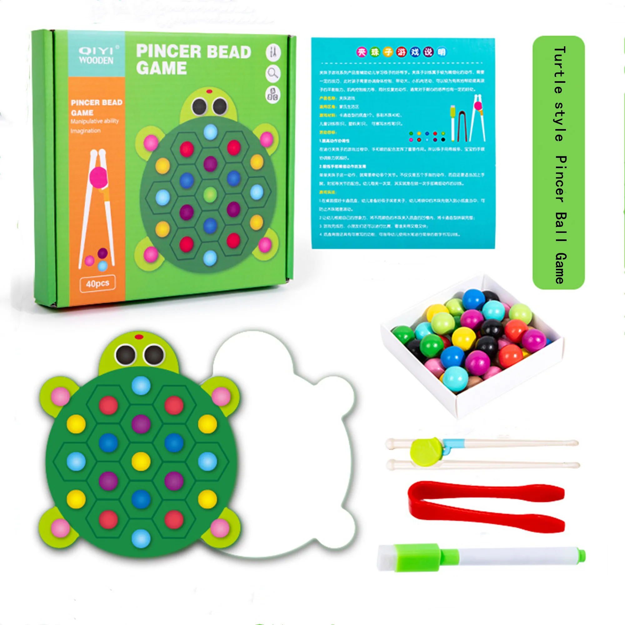 

Montessori Educational Wooden Toys Caterpillar Clip Beads Games Children Logic Concentration Fine Motor Training Game for Kids