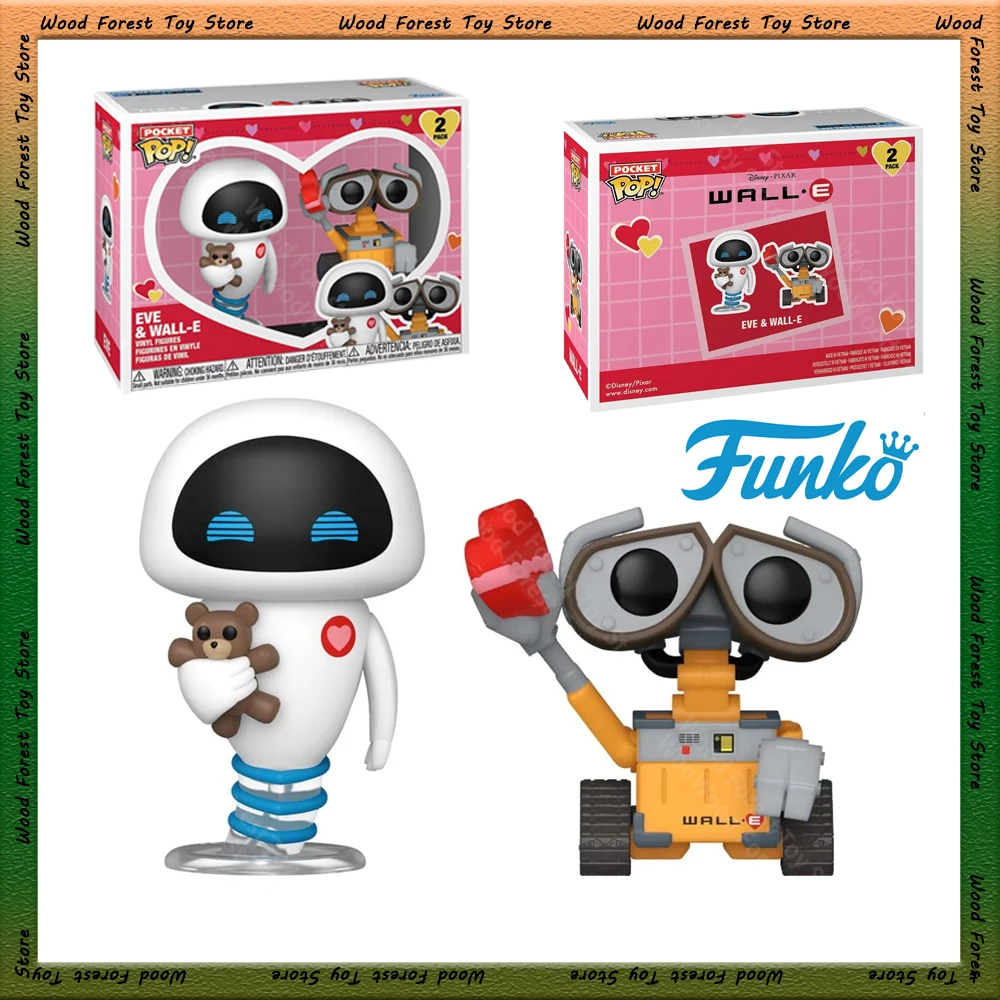 Original Funko Pocket Pop! Walle Figurine WALL.E Anime Figure EVE Action Figure Collectible PVC Statue Model Toy Birthday Gift