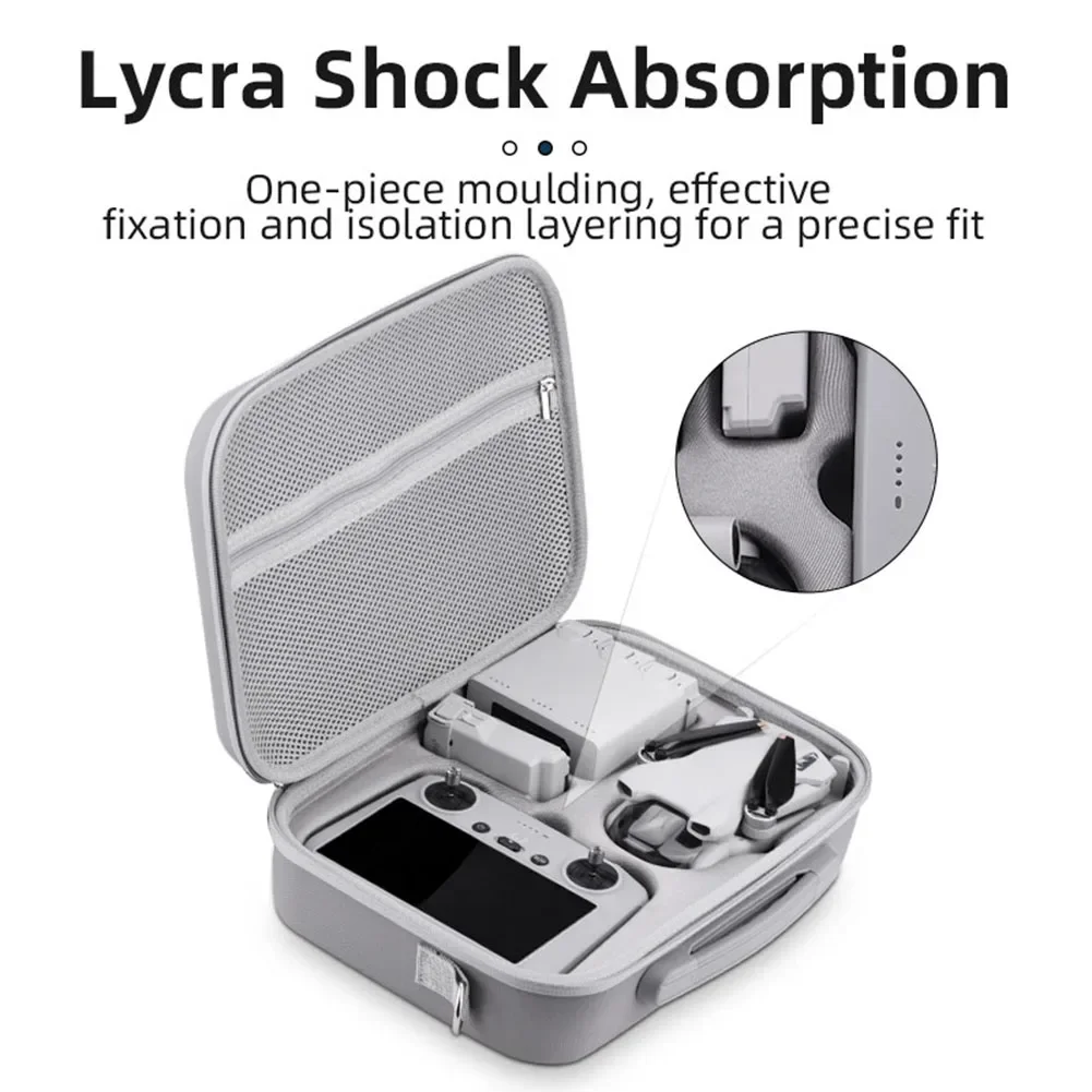 Portable Carrying Case Shockproof Storage Bag Waterproof PU Leather Shoulder Bag Anti-scratch for DJI Mini 3 Pro/Mini 3 RC Case