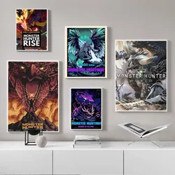 Monster Hunter Poster Sticky HD Quality Wall Art Retro Posters for Home Kawaii Room Decor