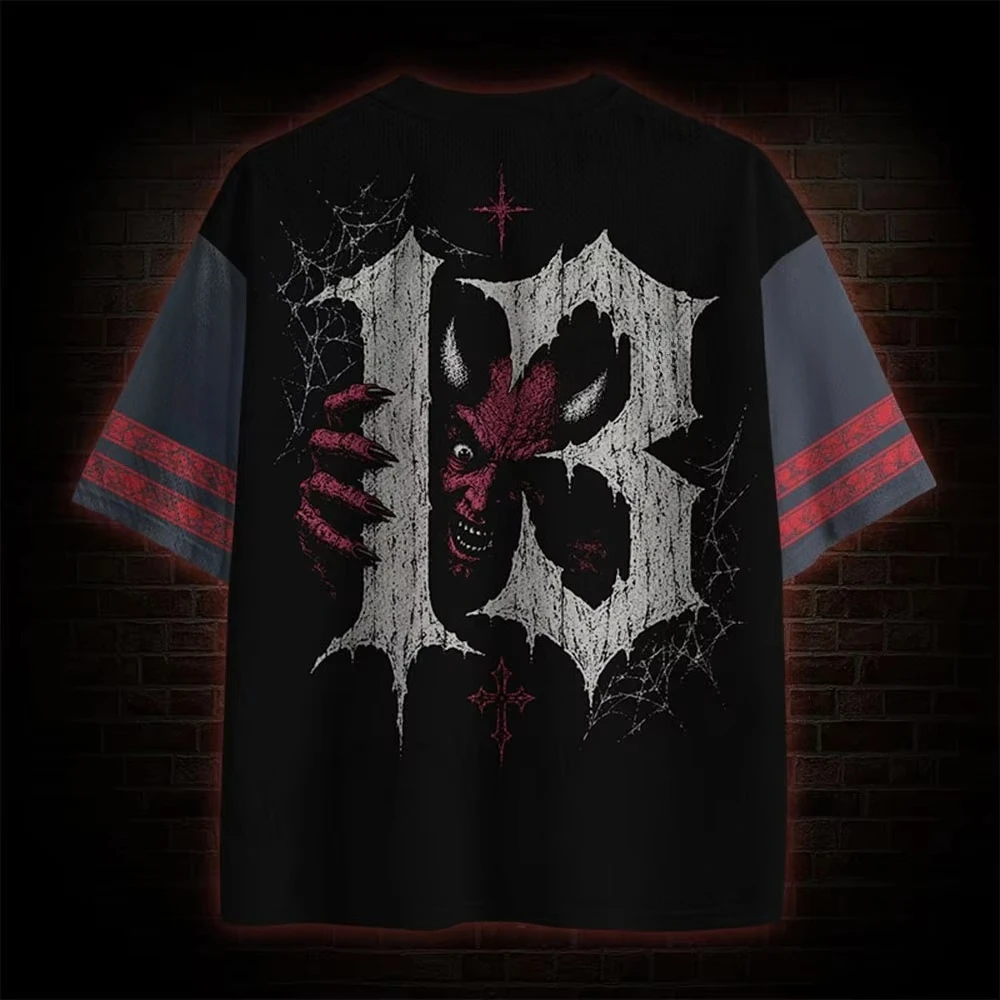 Dark Horror Series 3D Print Men Women Matching V-neck Loose T-Shirt - Fashion, Quick-Dry Breathable Sporty Streetwear Trendy Top
