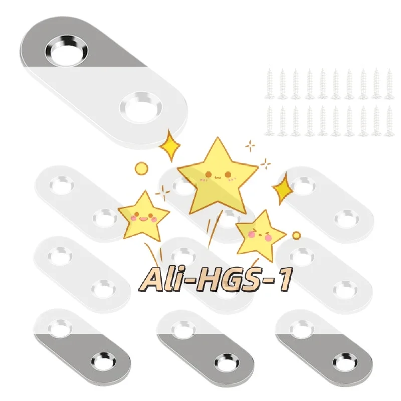 Metal Joining Plate Bracket  Flat Straight Corner Brace Plates with Screws for Home Improvement