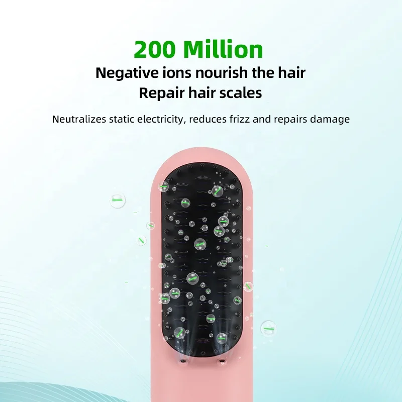 Draadloze Stijltang Kam 9600 Mah Batterij 230 Graden Celsius Negatieve Ionen Oplaadbare Draadloze Stijltang Borstel