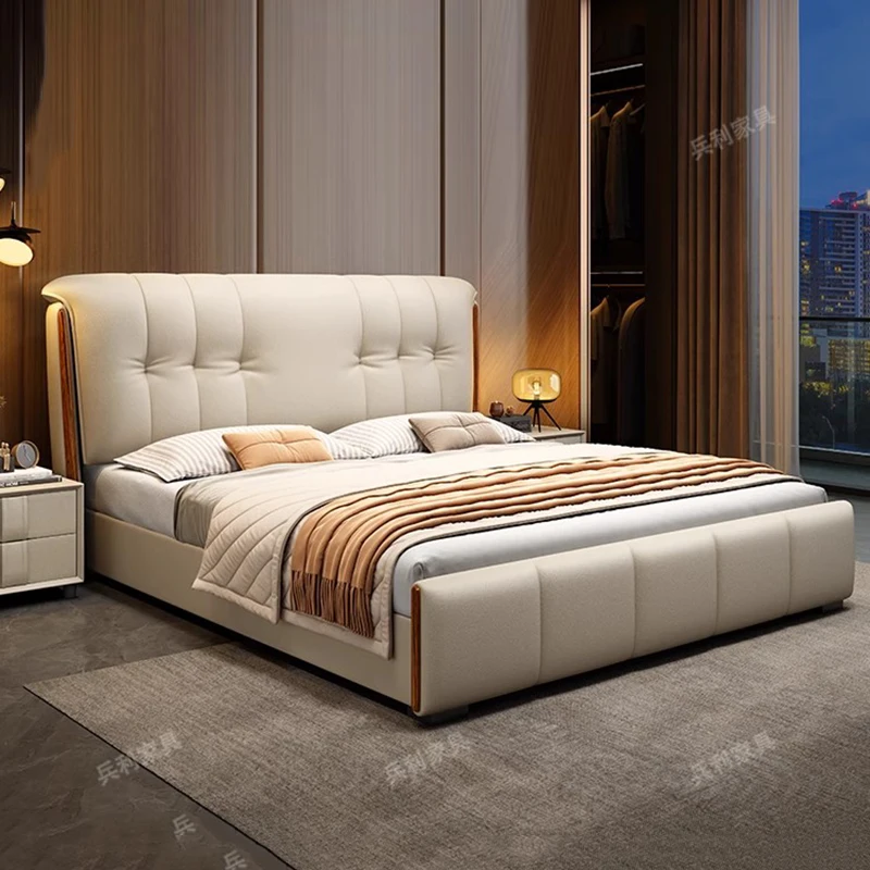 

European Design Massage Bed Simple Full Bedroom King Size Bed Sleeping Wooden Double Luxury Letto Matrimoniale Hotel Furniture