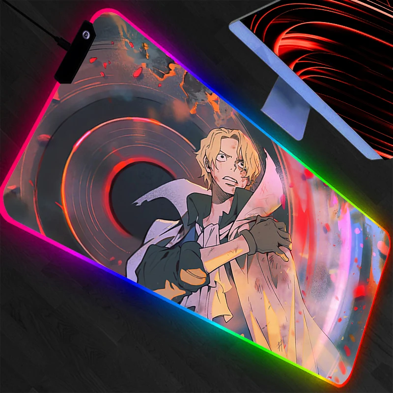 Alfombrilla de Ratón RGB de una Pieza, Accesorios de Juego, Gabinete Gamer, Alfombrilla de Escritorio para Computadora, Retroiluminación, Teclado, Alfombrilla para Ratón LED para Tablet