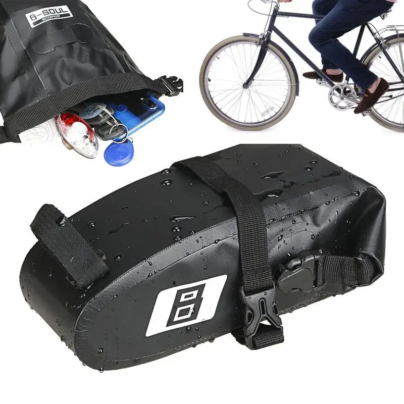 

Bike Seat Bag Road Bike Waterproof Cycling Saddle Bags Detachable Large Capacity Under Seat Mountain Bike Bag For Mountain Bikes